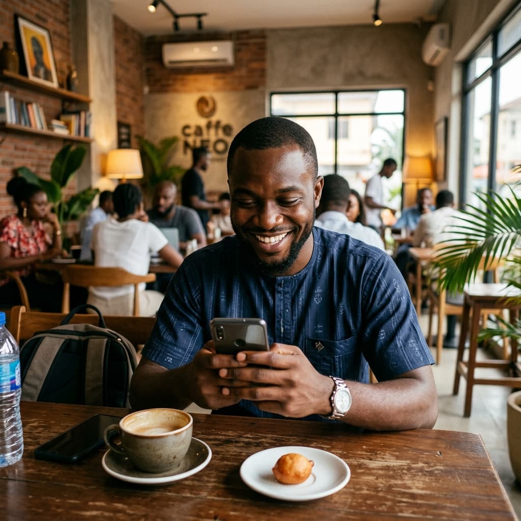 Everyday Lagosian trading on WhatsApp
